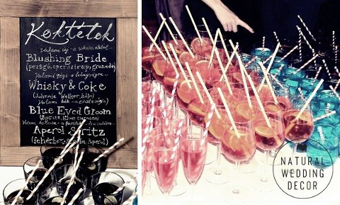 Natural Wedding Decor - wood, tree slice, cardboard, rope, succulents, autumn, rustic, cocktails