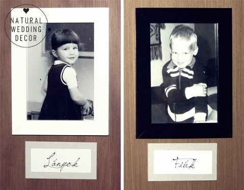 Natural Wedding Decor - wood, tree slice, cardboard, rope, succulents, autumn, rustic, restrooms