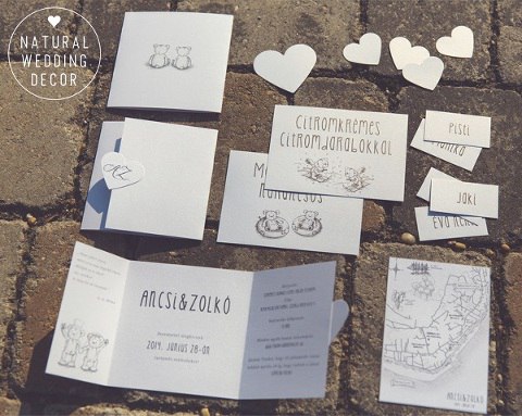 Natural Wedding Decor - winyard, cork, white, teddy bear, Winnie the Pooh, heart