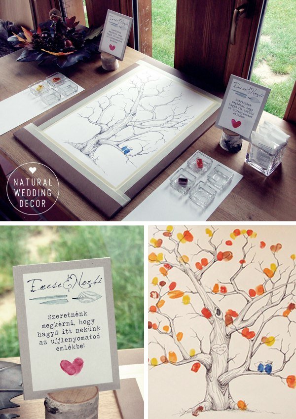 Natural Wedding Decor - wood, tree slice, hot wine, cardboard, rope, succulents, autumn, rustic, roasted chestnuts