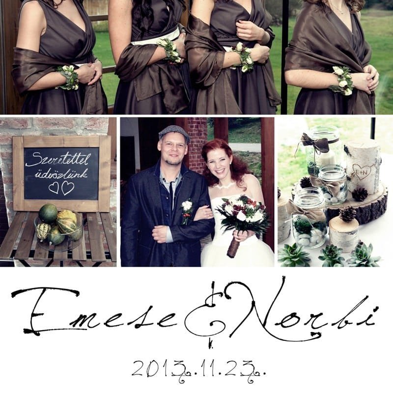 Natural Wedding Decor - wood, tree slice, hot wine, cardboard, rope, succulents, autumn, rustic, roasted chestnuts