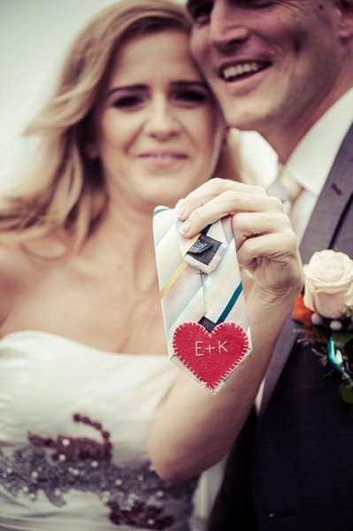 Natural Wedding Decor - rustic, fishing, orange, blue, tree slice