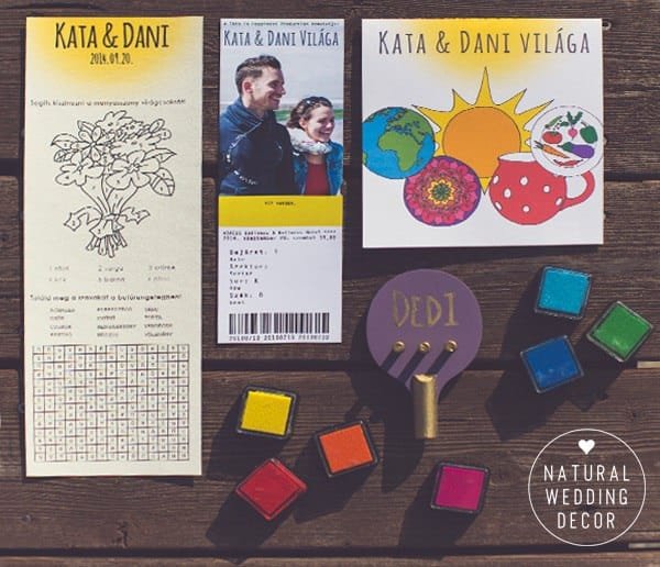 Natural Wedding Decor - colors, gold, sport, playful, pingpong, shooting, seating, ticket